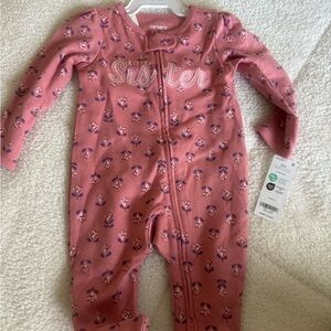 Carter's Pink Floral Little Sister Footie